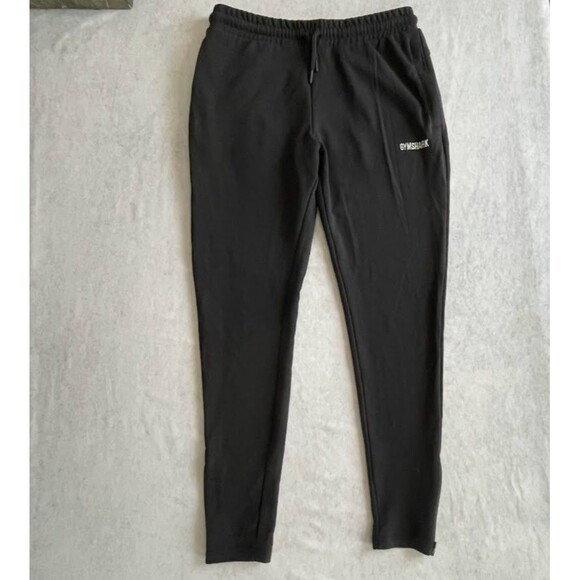 Gymshark Mens Pants Size L Black Slim Fit Tapered Zip Pockets Active Joggers - Picture 1 of 11